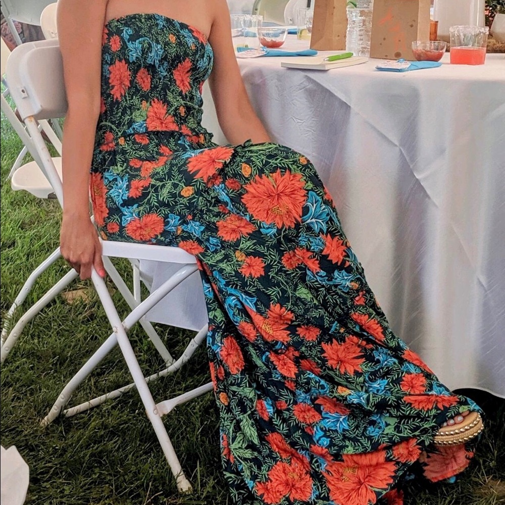 Strapless maxi fiesta dress